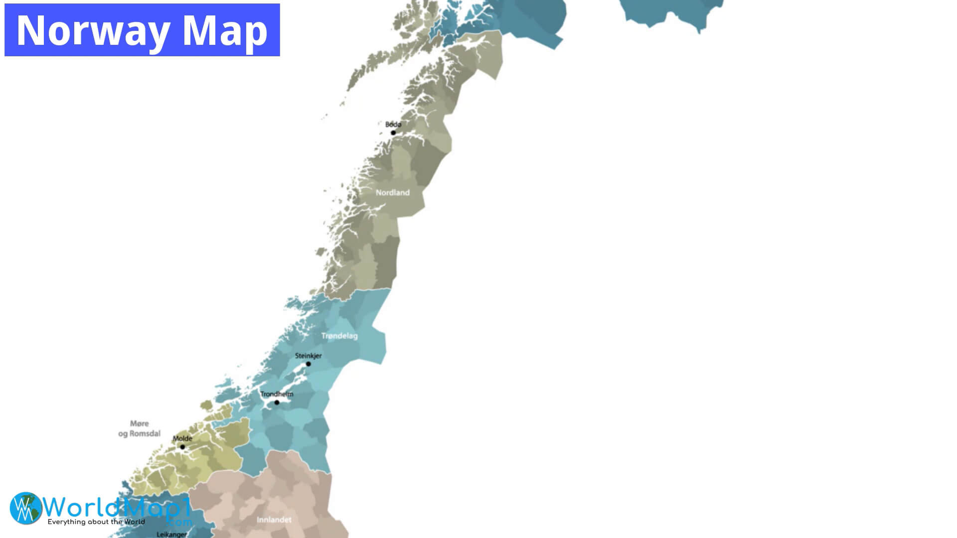 North Norway and Cities Map